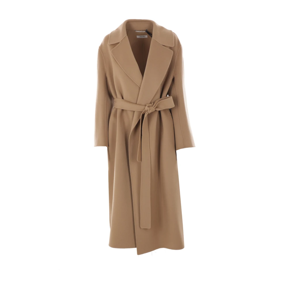 Max Mara Bruine Wollen Omslagjas Brown Dames