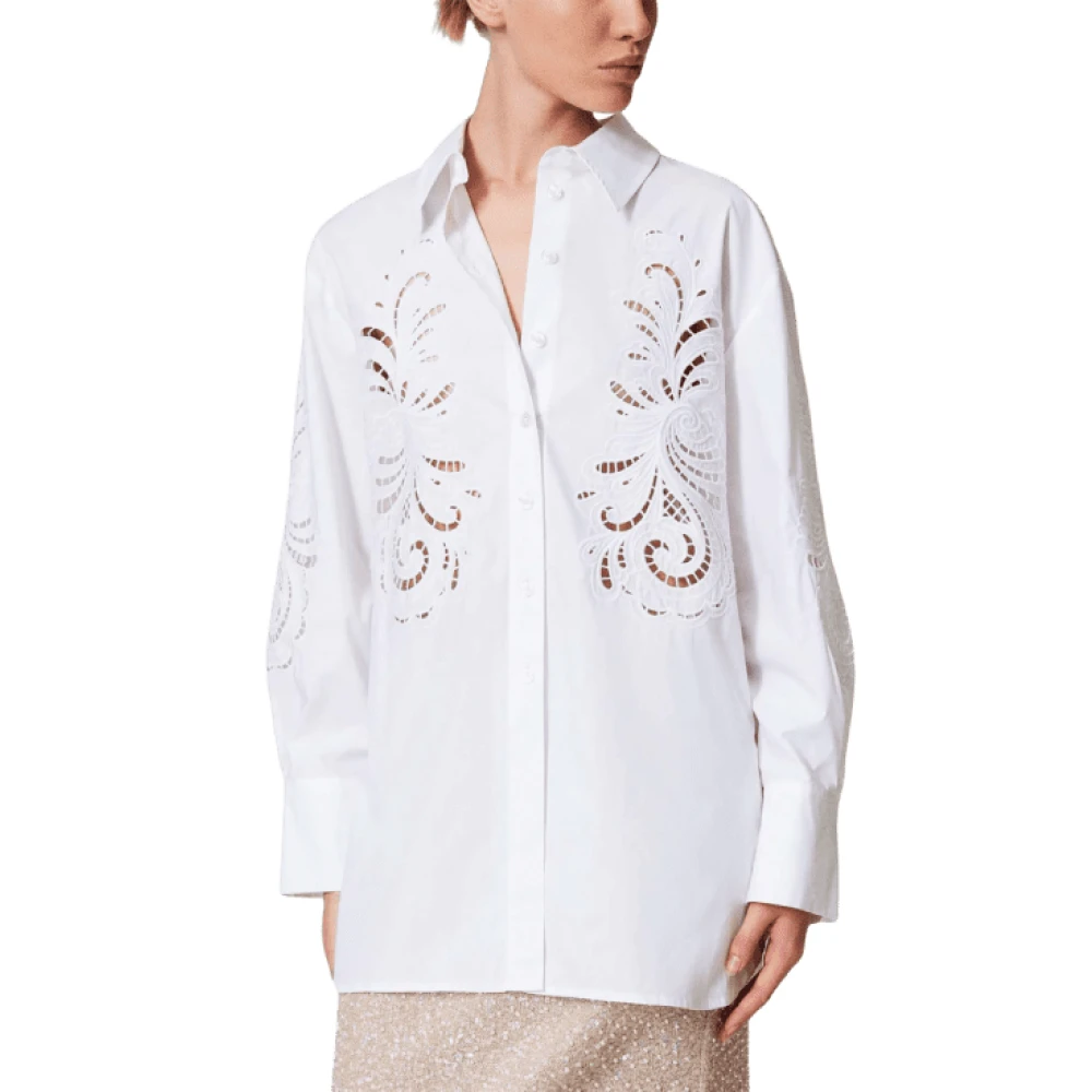 Twinset Wit Geborduurd Overhemd White Dames