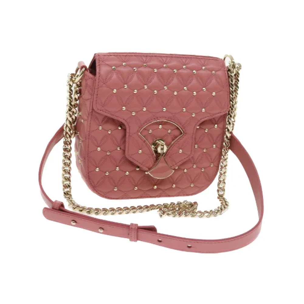 Bvlgari Vintage Pre-owned Leather shoulder-bags Pink Dames