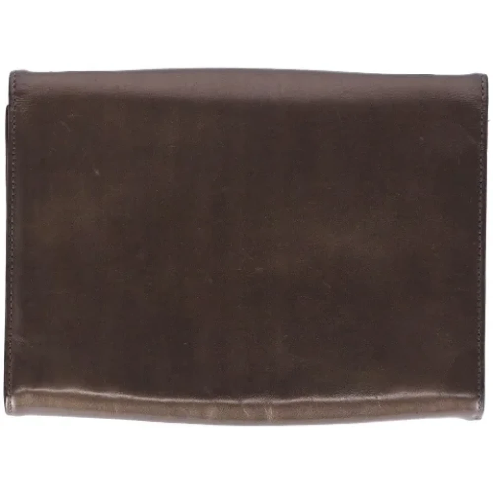 Salvatore Ferragamo Pre-owned Leather clutches Brown Dames