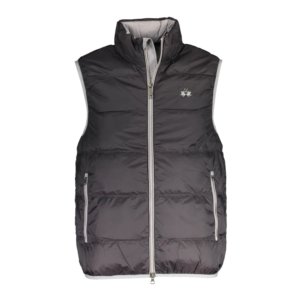 La Martina Men's Black Vest Embroidered Zipper - Waistcoats - L- Jackets