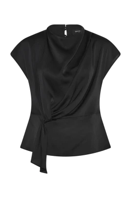 Svart Draperad Blus
