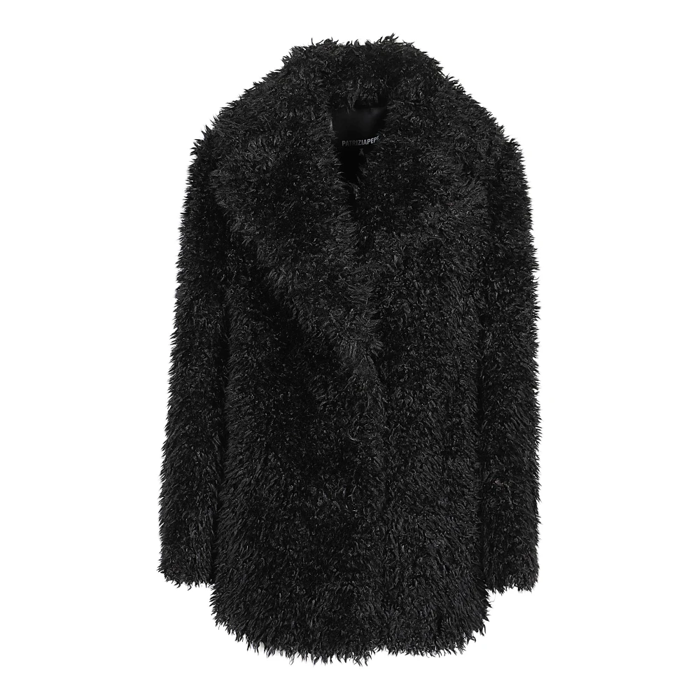 PATRIZIA PEPE Faux Fur Winterjas Black Dames