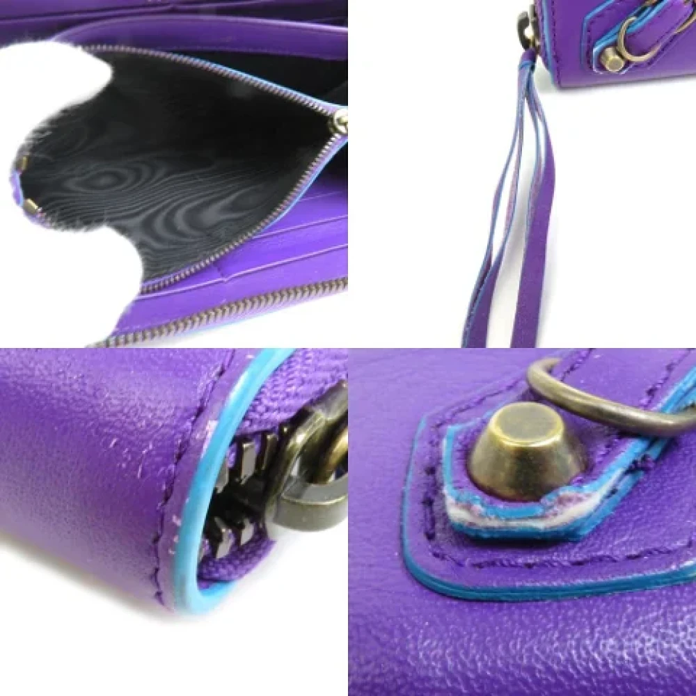 Balenciaga Vintage Pre-owned Leather wallets Purple Dames