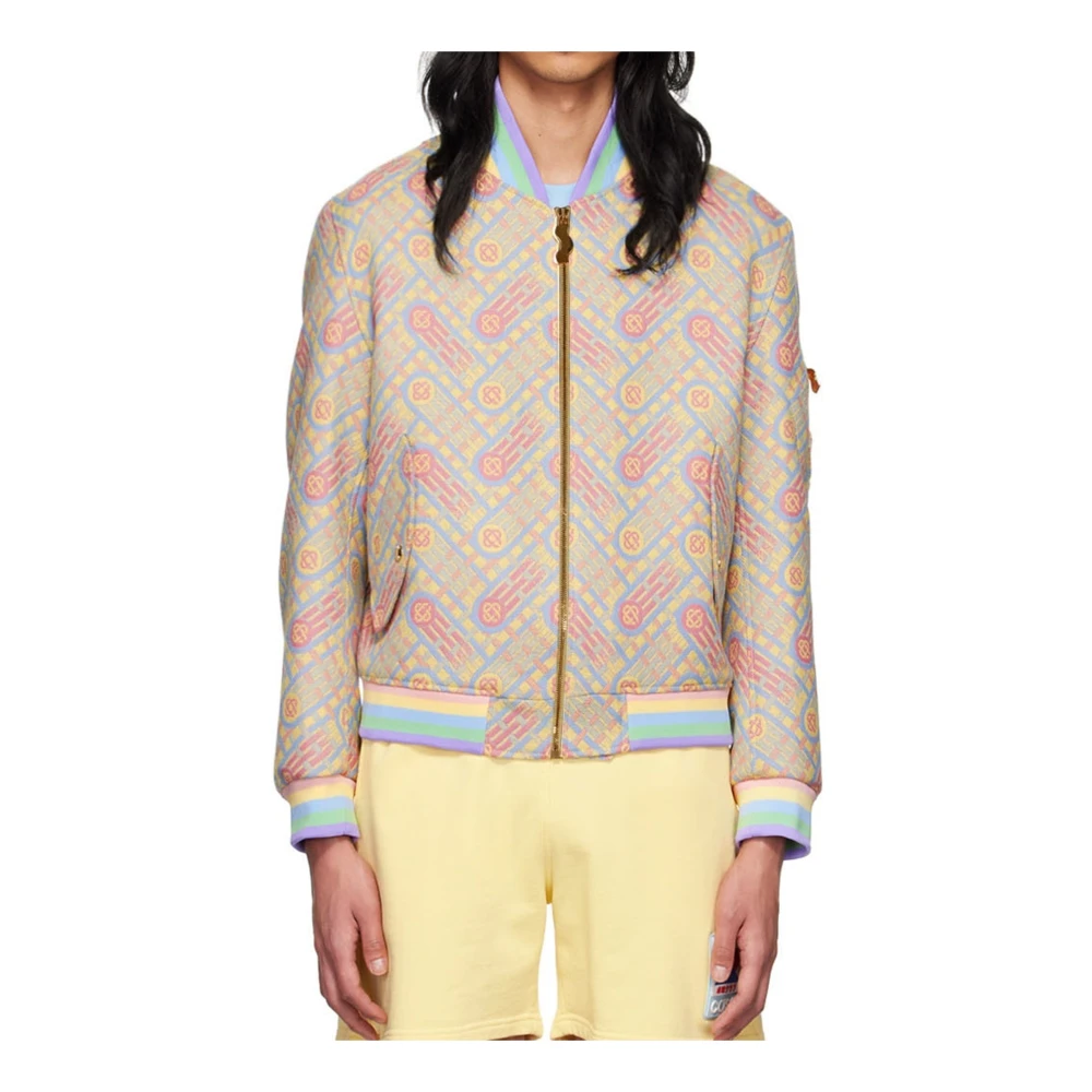 Casablanca Wollen Bomberjack Multicolor Strepen Mannen Multicolor Heren