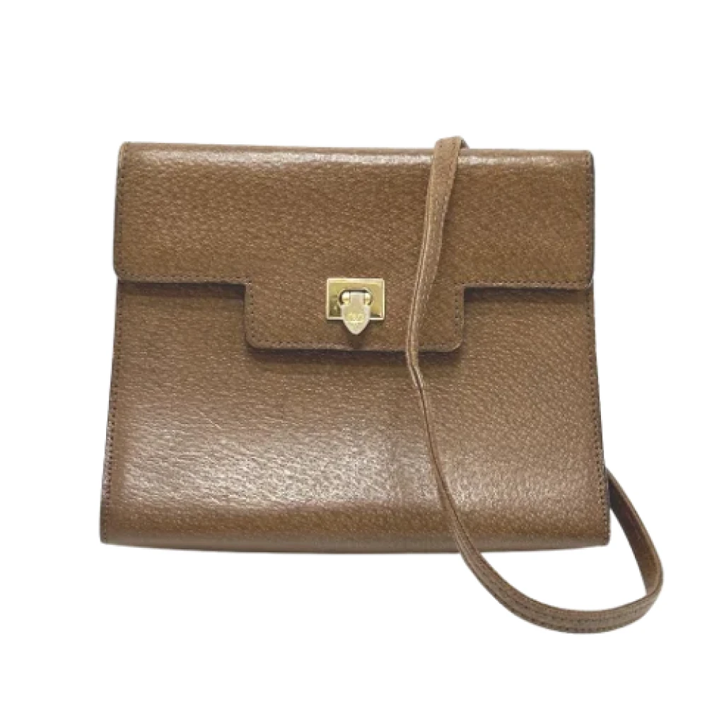 Valentino Vintage Pre-owned Leather shoulder-bags Brown Dames