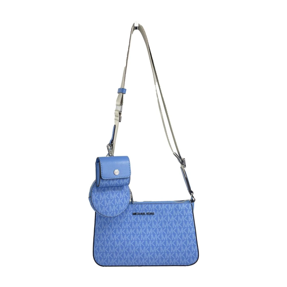 Michael Kors Signature PVC Crossbody tas met technische bevestiging Blue Dames