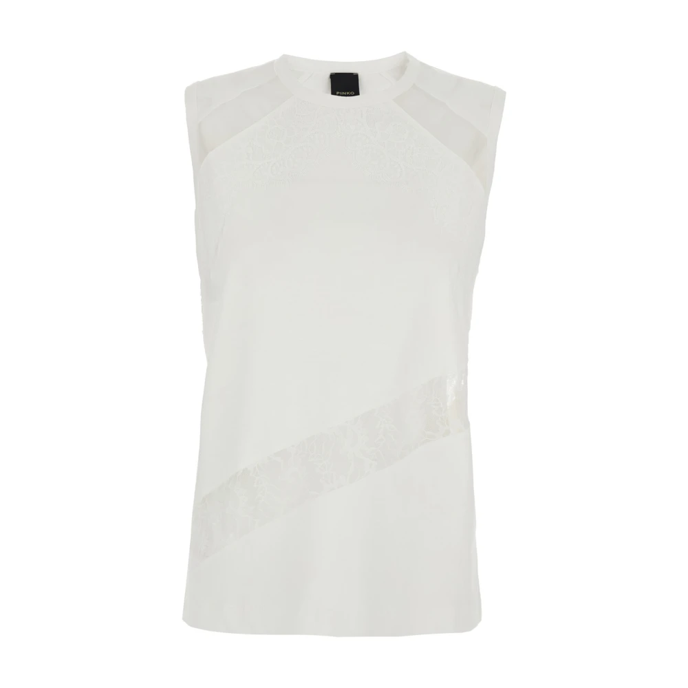 Pinko Women's White Sleeveless Tops, S, Molly Tank