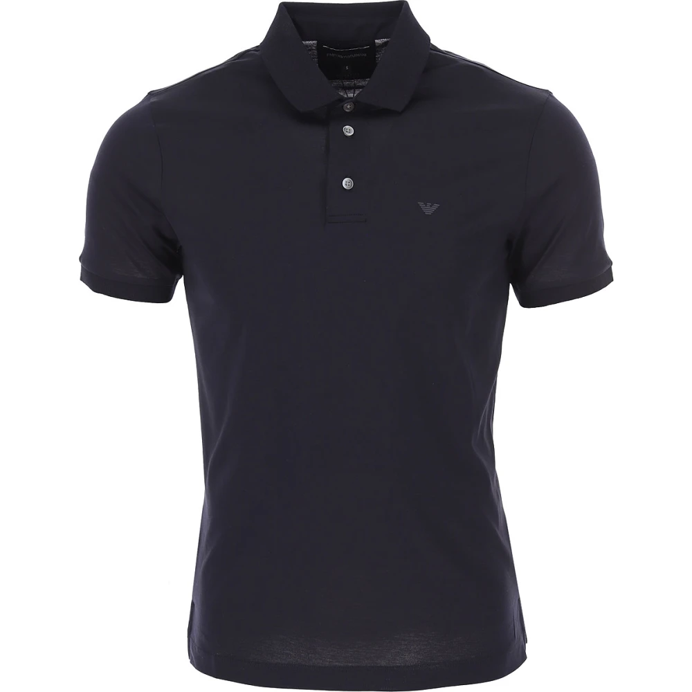 Emporio Armani Premium Blå Polo Skjortor Kollektion Blue, Herr