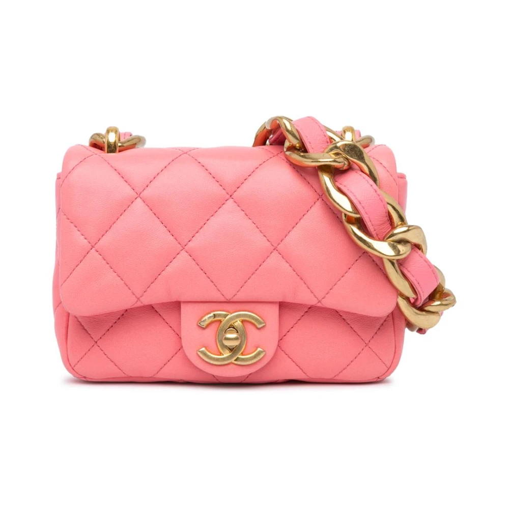 Chanel Vintage Women's Pink Pre-Owned Mini Flap Crossbody Chain Bag