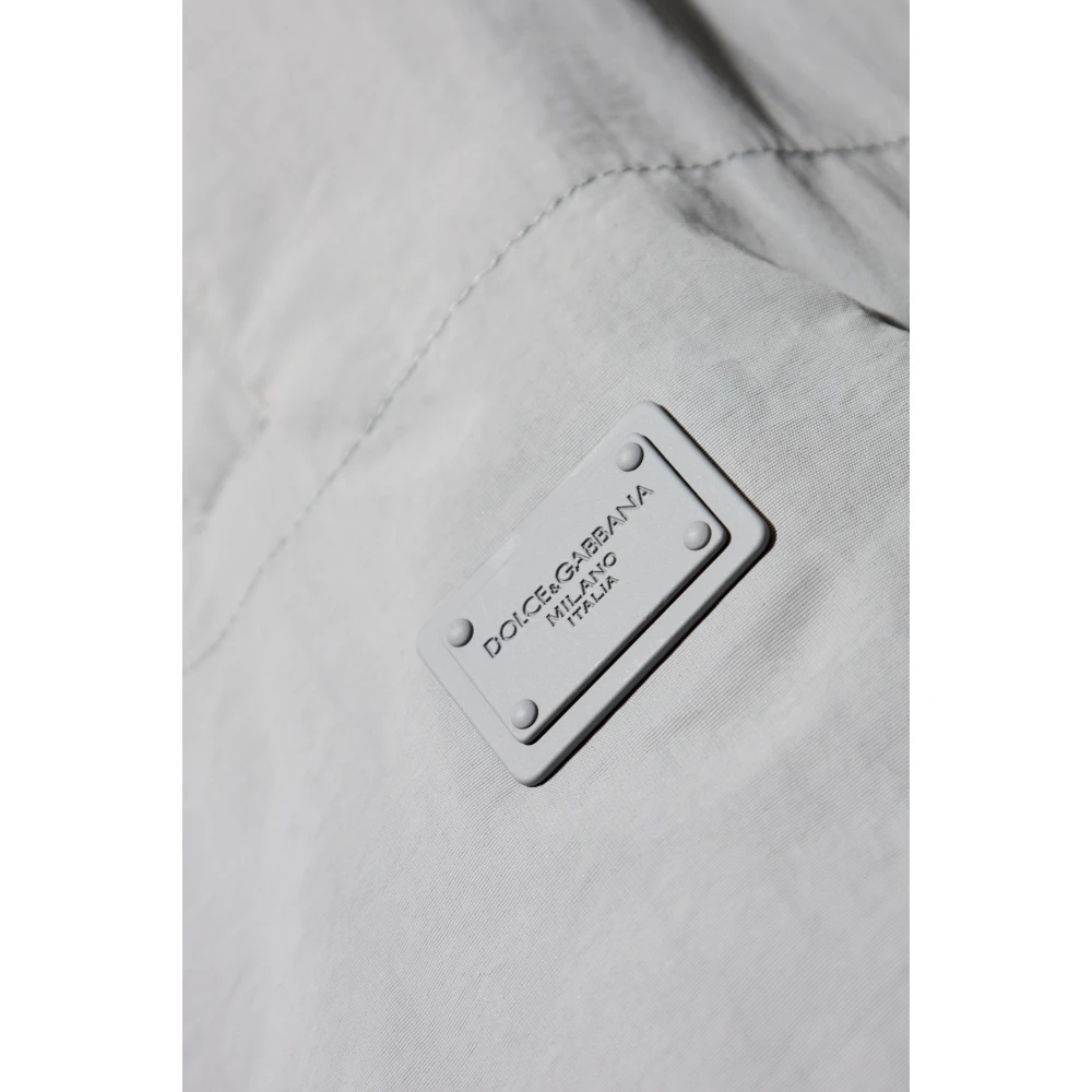 Dolce & Gabbana Gewatteerd vest met logo Gray Heren