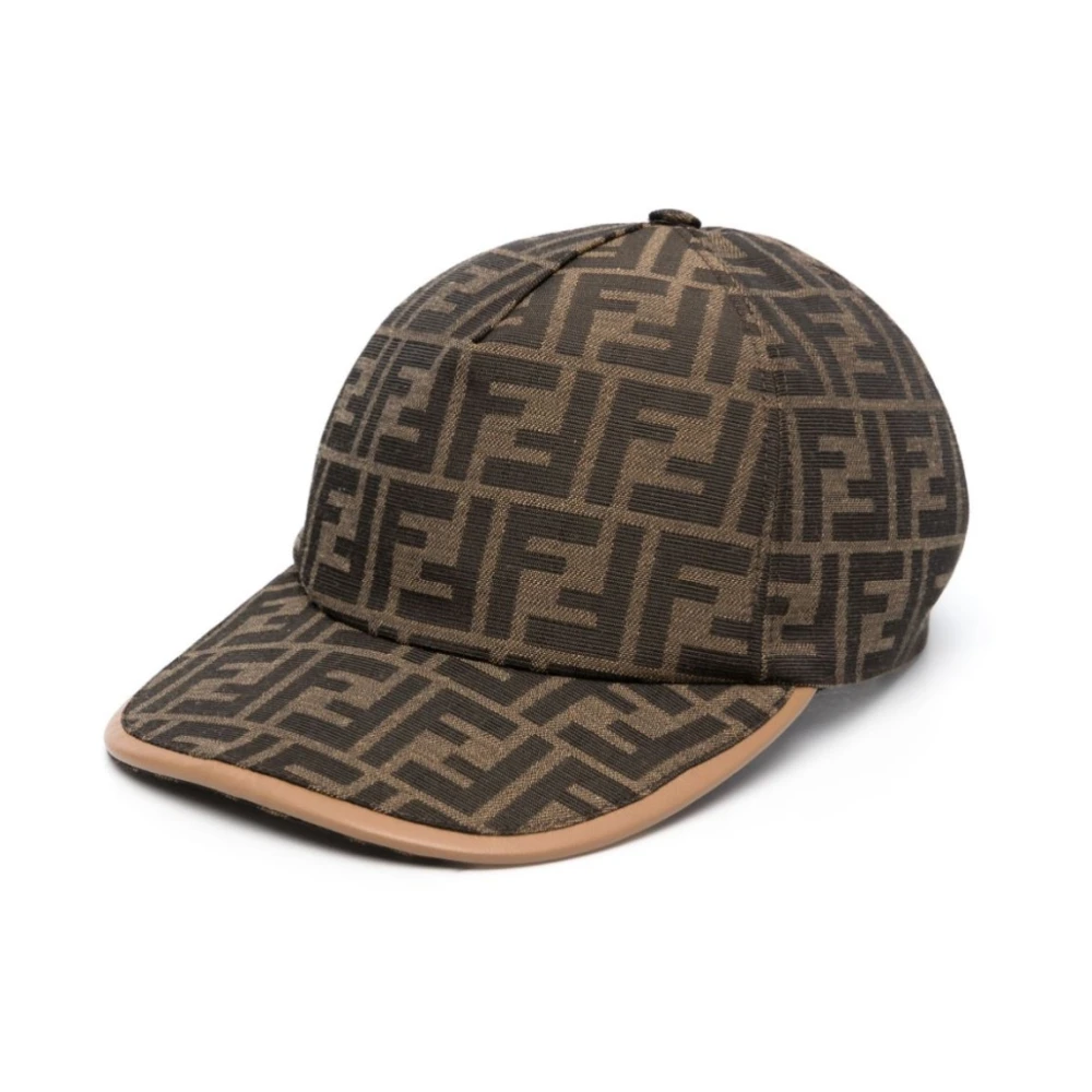 Fendi Men's Brown Ff Jacquard Baseball Cap - Hats & Caps - One Size - Accessories