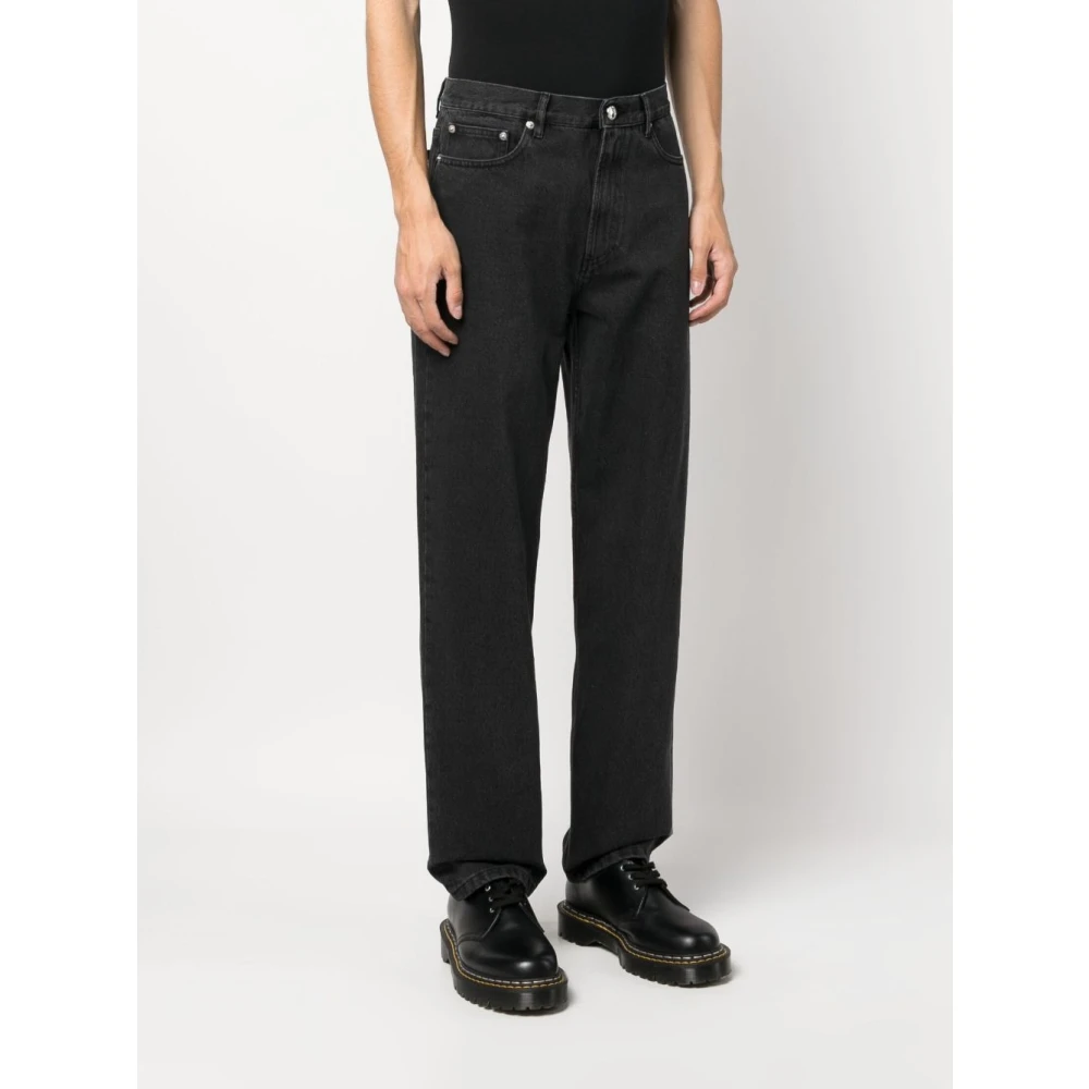 A.p.c. Zwarte denim jeans met rechte pasvorm Black Heren