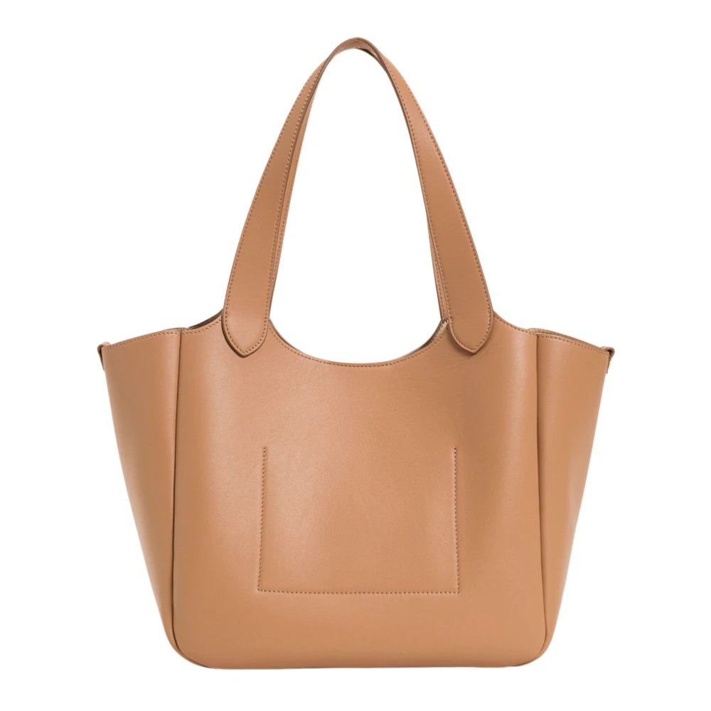 Twinset Bruin Leren Shopper Tas Forever Brown Dames