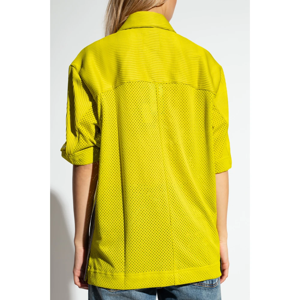 adidas Originals Groene Geplooide Shirt met Tweewegsrits Green Dames