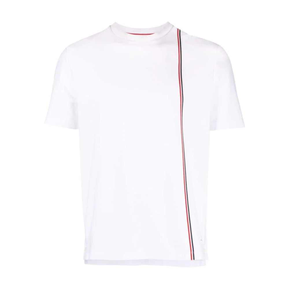 Thom Browne Witte T-shirts en Polos met Tricolor Detail White Heren