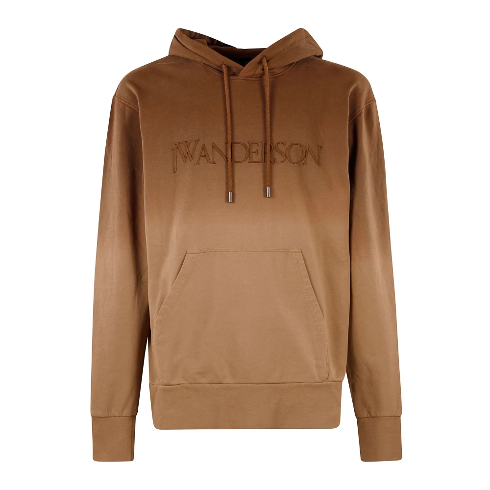 JW Anderson Gradient Logo Broderad Hoodie Brown, Herr