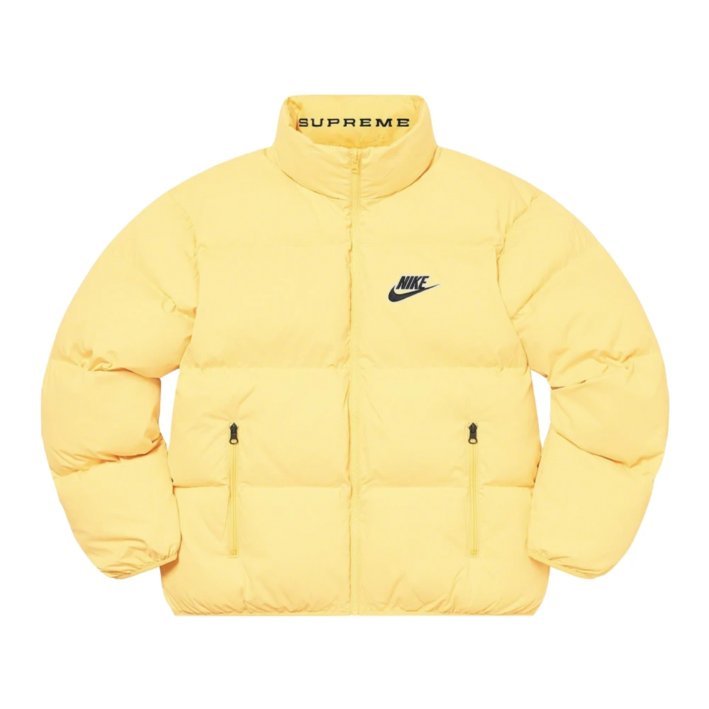 Nike Beperkte Oplage Omkeerbare Puffy Jas Geel Yellow Heren