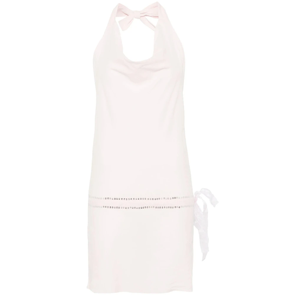 Gimaguas Roze Paillet Halternek Open Rug Jurk Pink Dames