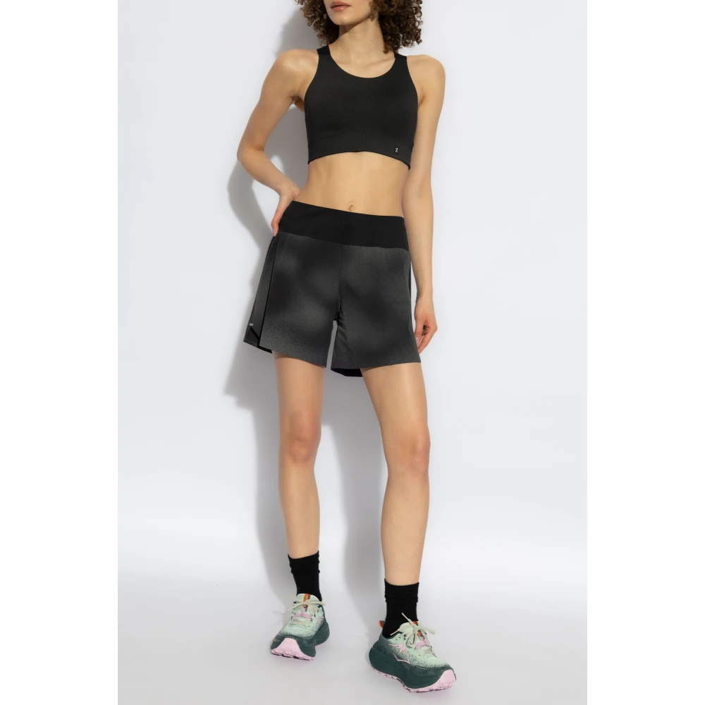 ON Running Trainingshort met logo Gray Dames
