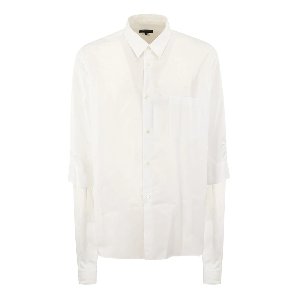 Comme des Garçons Overhemd met dubbele mouwen en zak White Heren