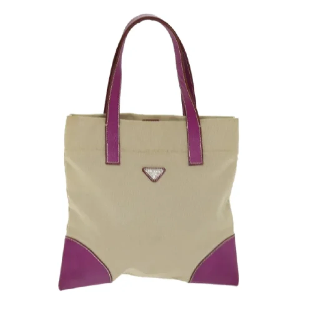 Prada Vintage Pre-owned Canvas totes Beige Dames