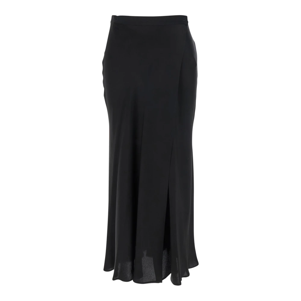 Semicouture Zwarte Zijde Blend Omslagrok Black Dames