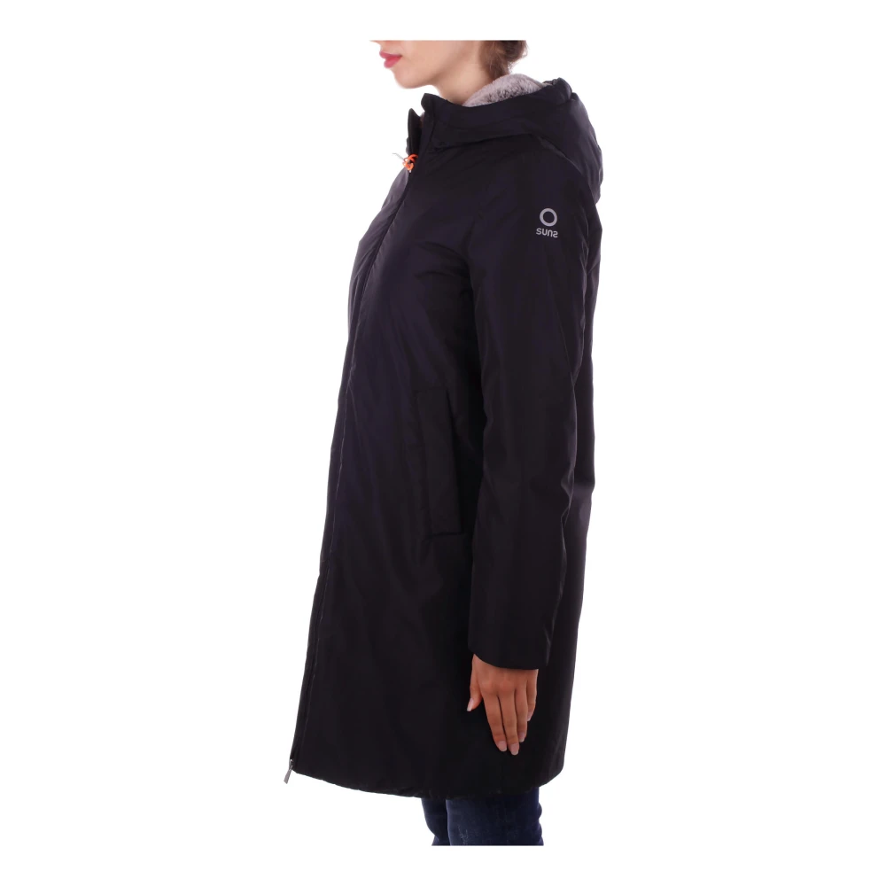 Suns Zwarte Hoodie met Rits Black Dames