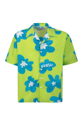 green-floral-print-bowling-shirt