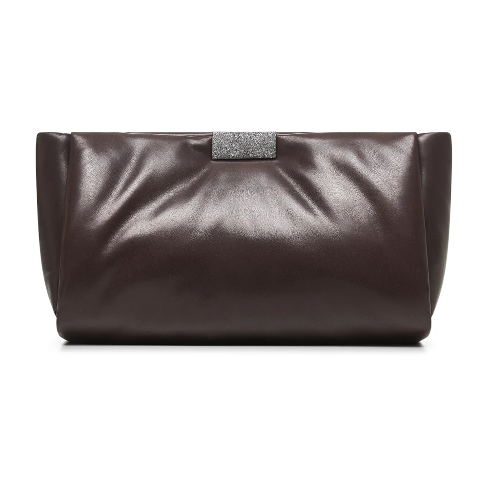 BRUNELLO CUCINELLI Bruine Leren Tas met Schitterend Detail Brown Dames