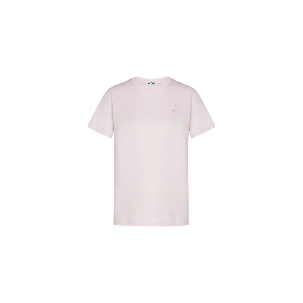 Moschino Unisex Pink Goose Cotton Jersey T-Shirt