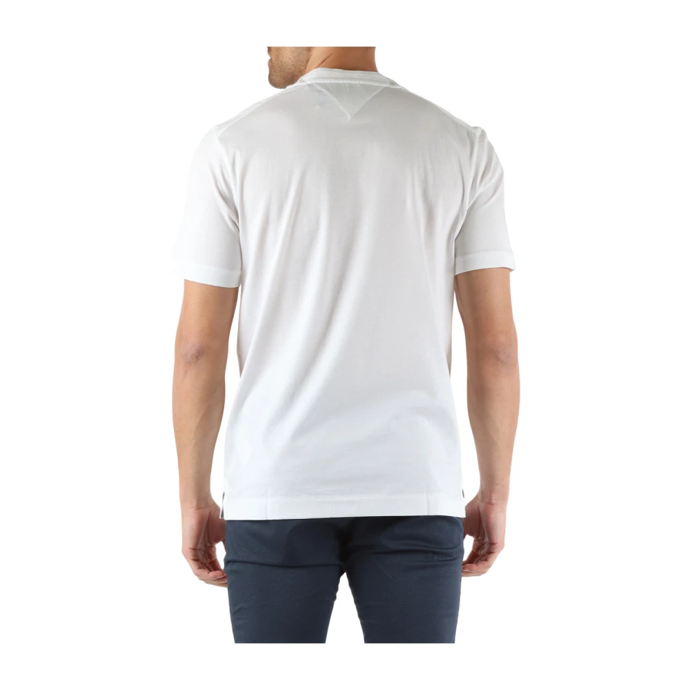 Tommy Hilfiger Geborduurd Gemerceriseerd Katoenen T-shirt White Heren