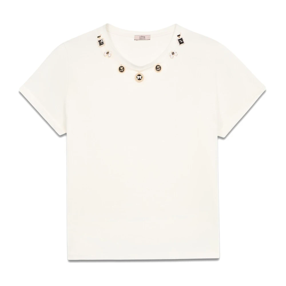 Oltre T-shirt met charms White Dames