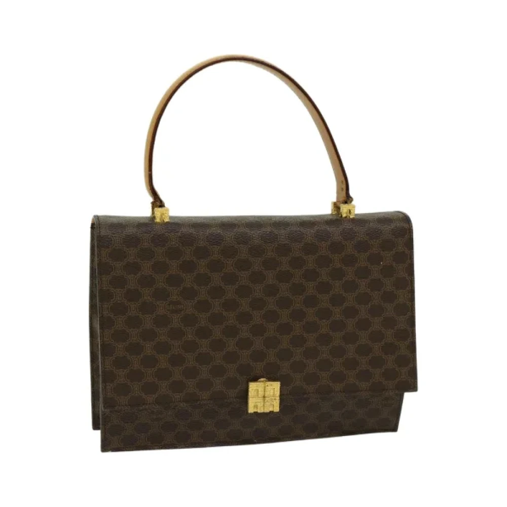 Celine Vintage Pre-owned Fabric handbags Brown Dames