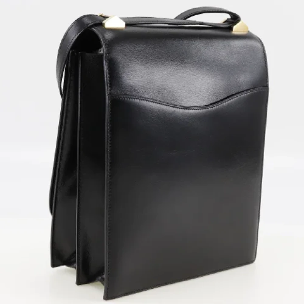 Hermès Vintage Pre-owned Leather shoulder-bags Black Dames