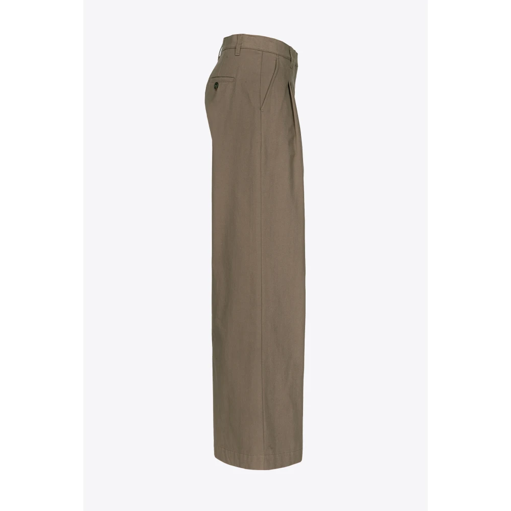 pinko Wide Trousers Brown Dames