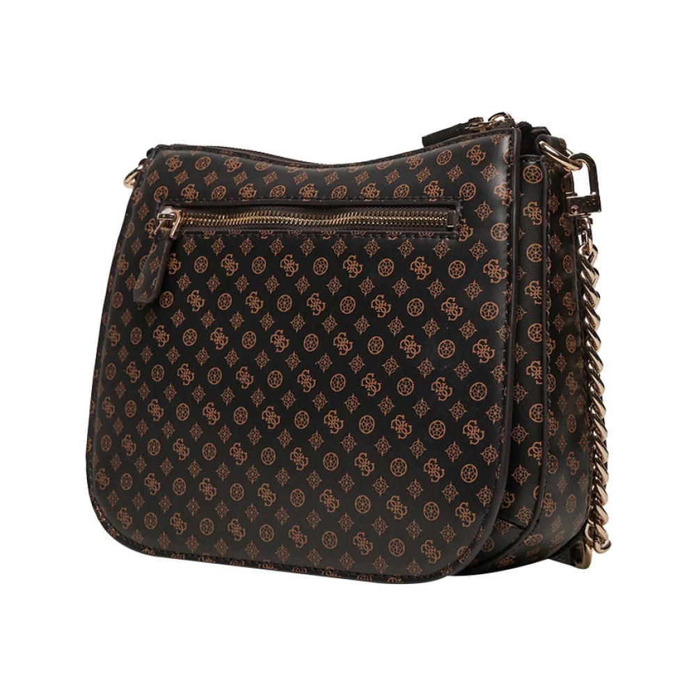 Guess Bruine leren schoudertas met gouden details Brown Dames
