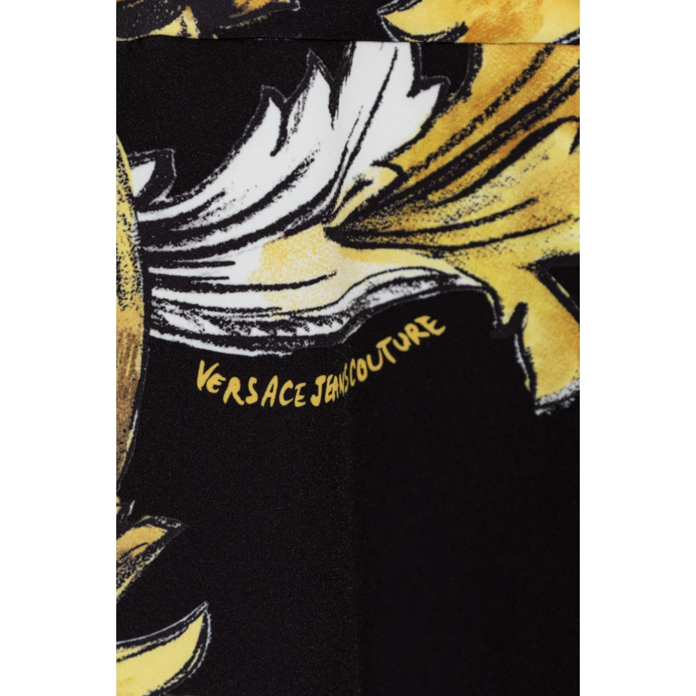Versace Jeans Couture Jurk met Outline Barocco print Black Dames