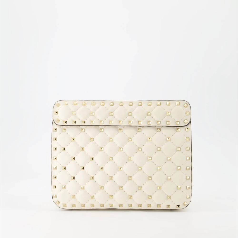 Valentino Garavani Studded Leren Tas Beige Dames
