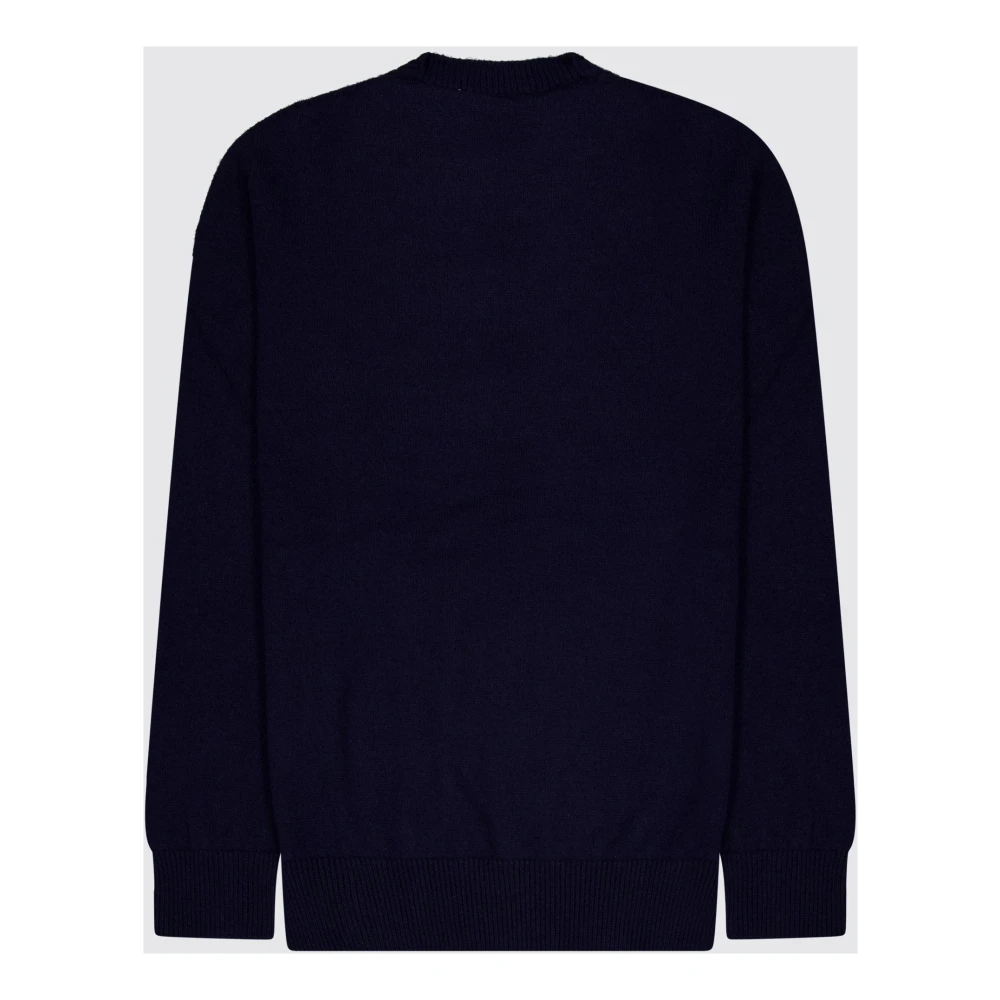 Laneus V-hals Merino Cashmere Trui Blue Heren