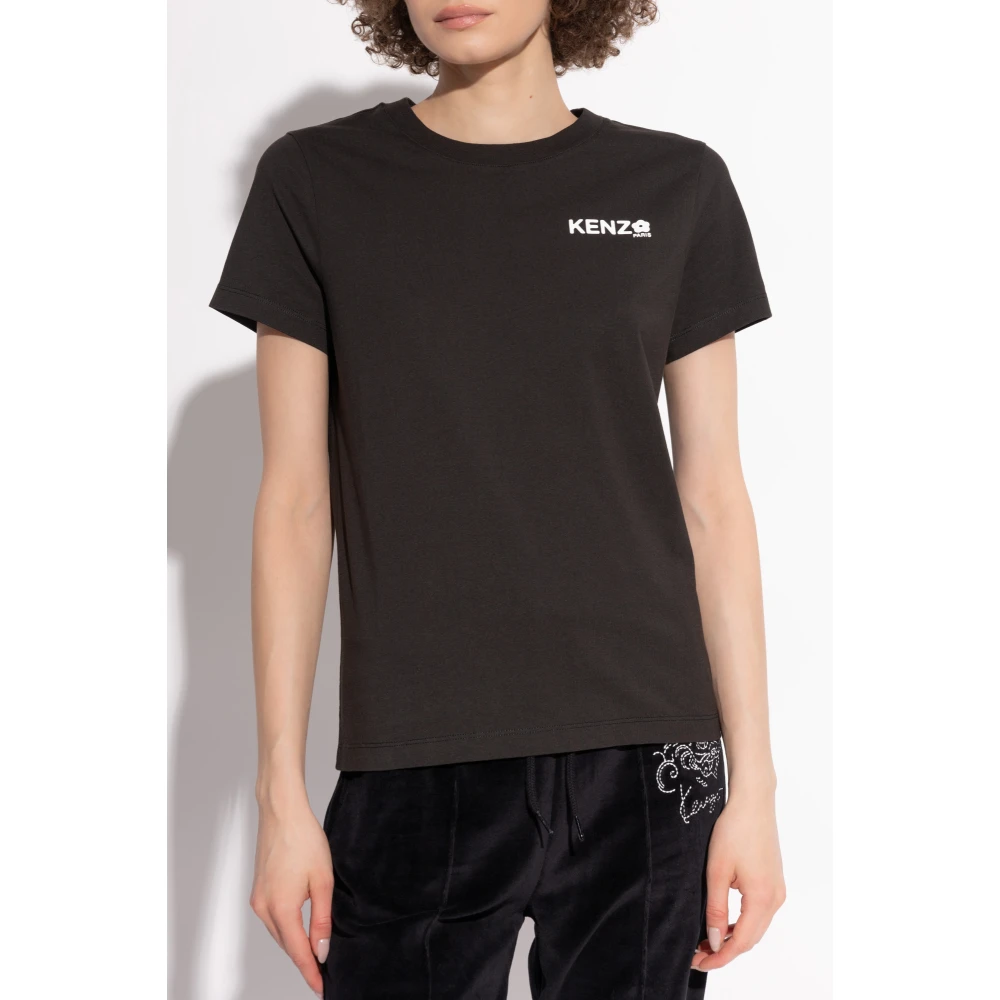 Kenzo T-shirt met bedrukt logo Black Dames