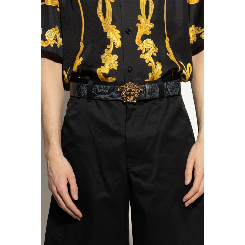 Versace Omkeerbare riem Black Heren