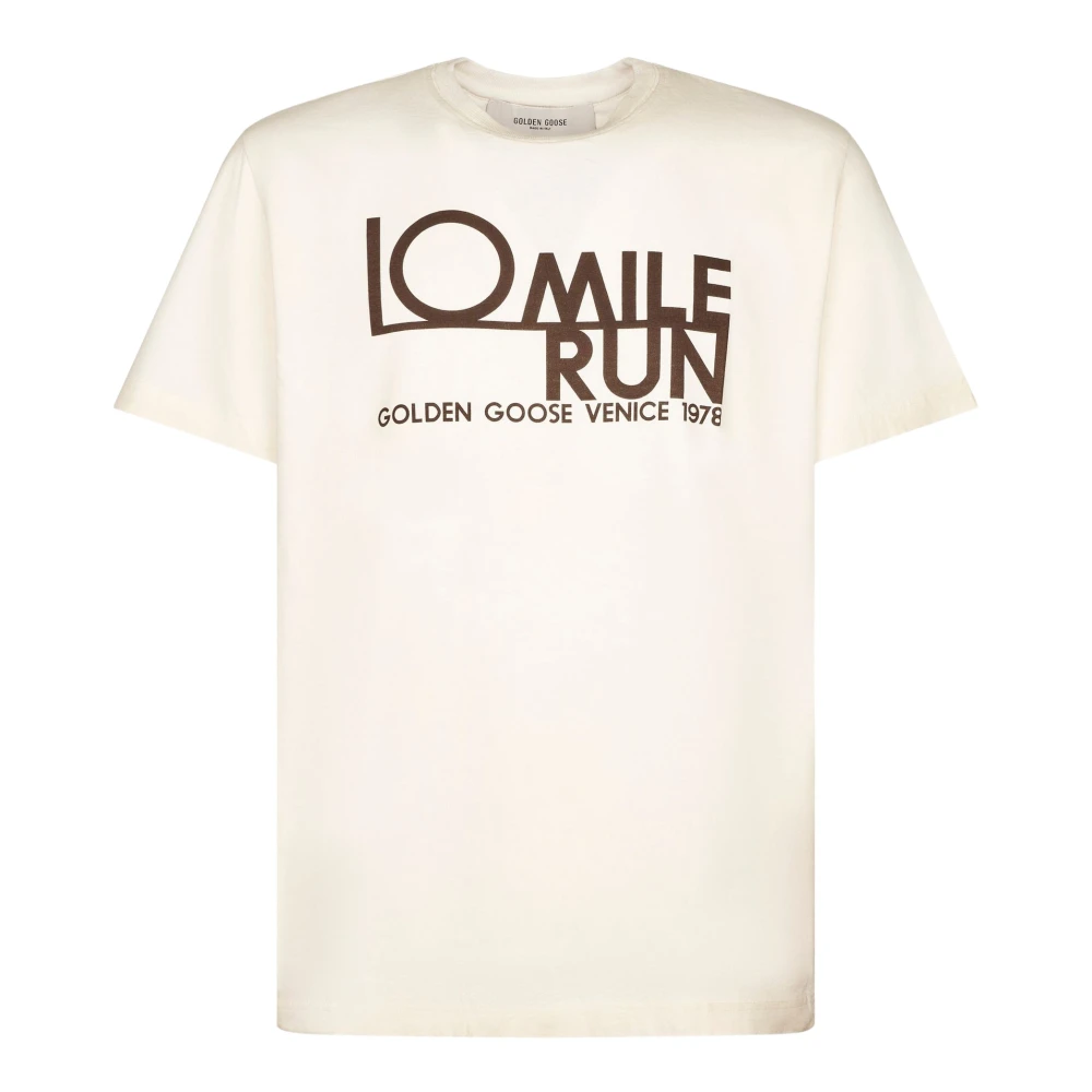 Golden Goose 10 Mile Run T-Shirt - Male - T-Shirts - White - M - Tops