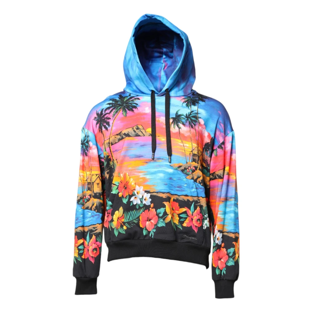 Dolce & Gabbana Men's Multicolor Print Hooded Sweatshirt Jumper - Hoodies - Xl - Sweatshirts & Hoodies