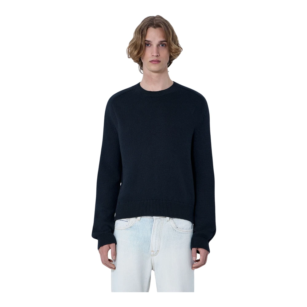 Our Legacy Crewneck Wool Jumper - Male - Round-Neck Knitwear - Black - M - Knitwear
