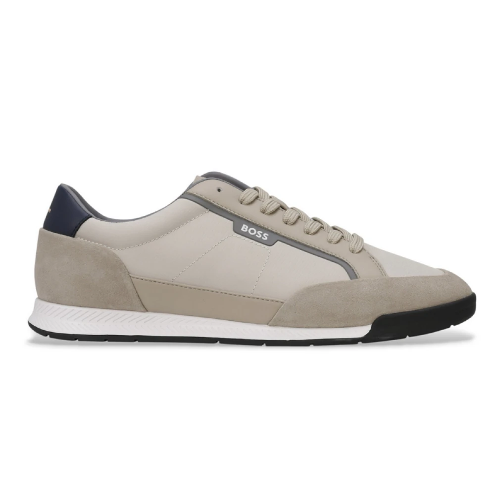 Hugo Casual Sneakers met Suède en Synthetisch Leer Heren Schoenen Beige