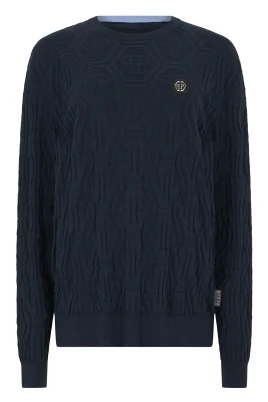 Jacquard Round Neck Pullover Monogram