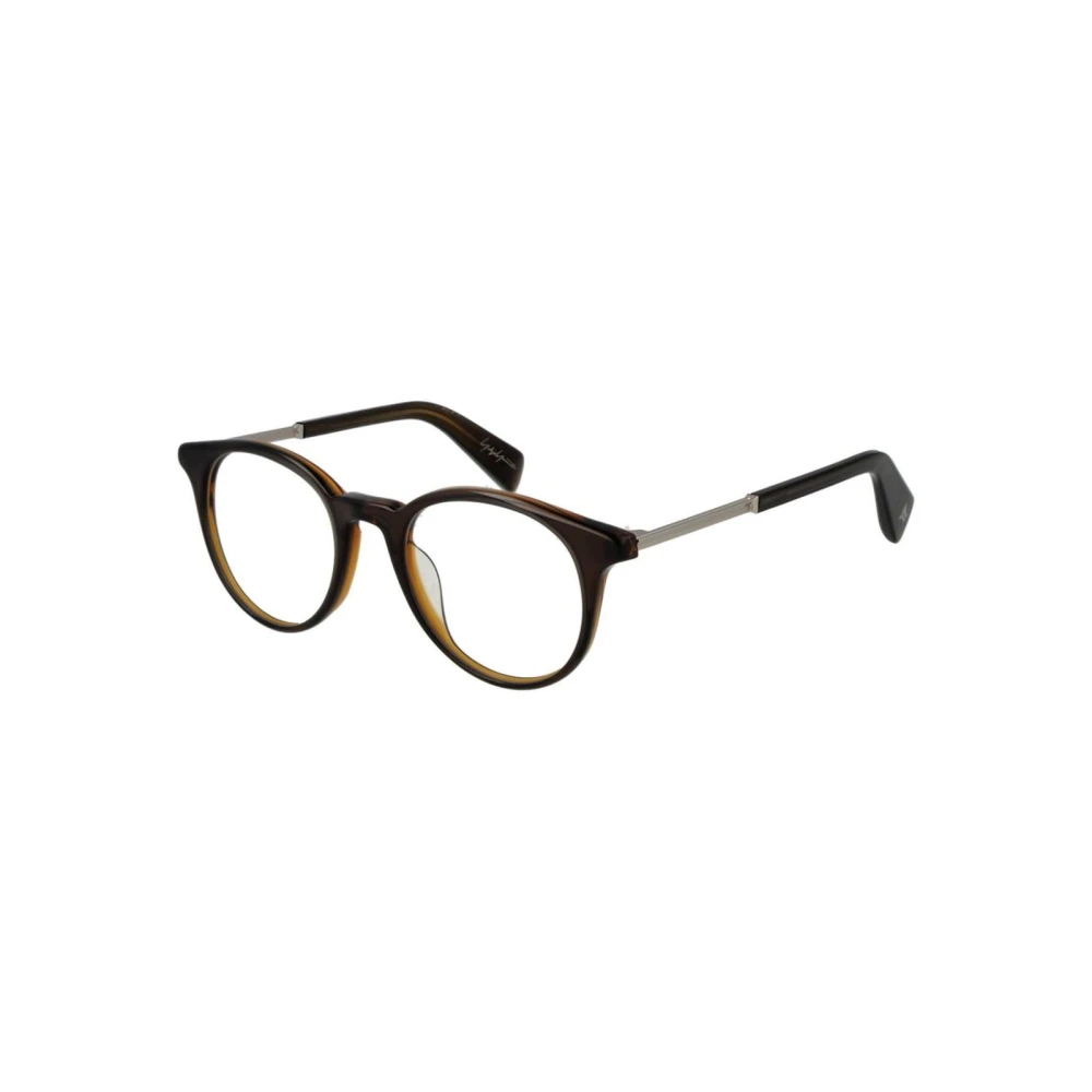 Yohji Yamamoto Men's Brown Glasses, One Size, Optical Frames Round Style