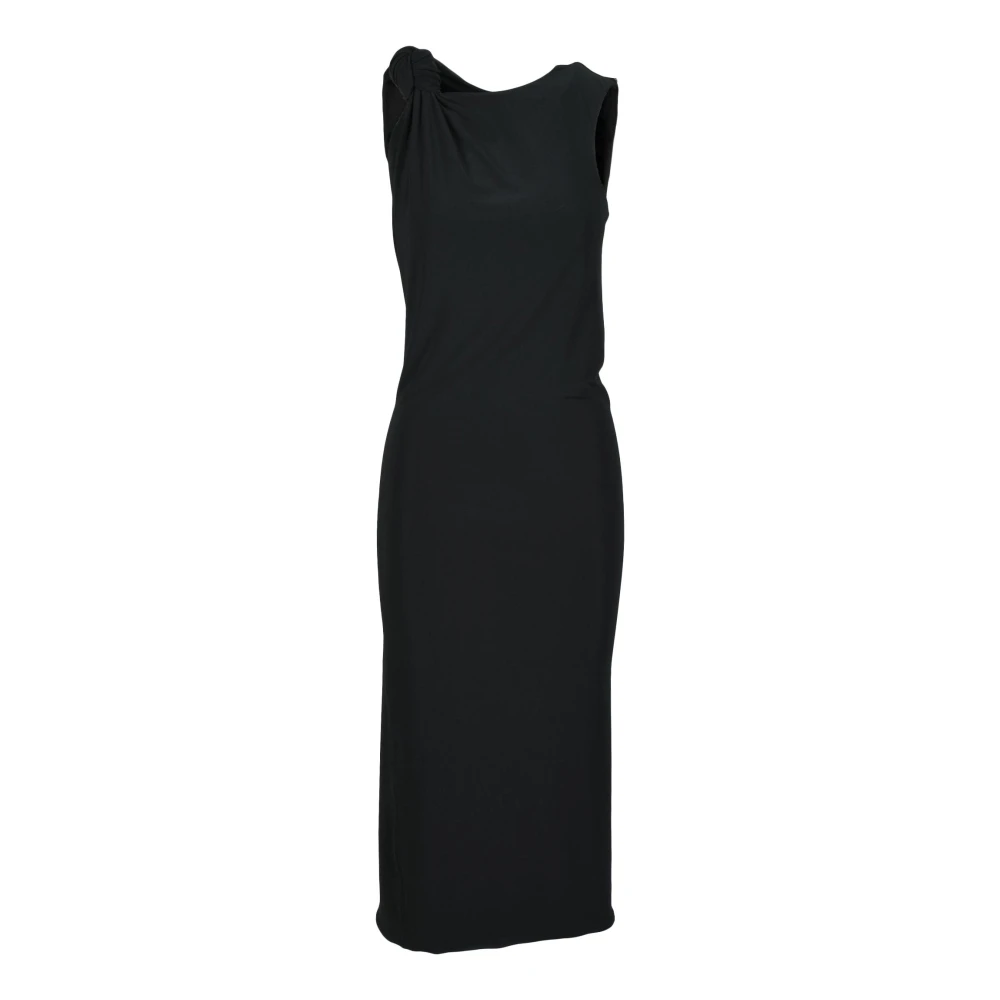 Sportmax Damklänning i polyester elastan Black, Dam