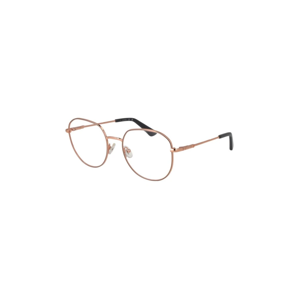 Guess Women's Gold Rose Round Metal Optical Frames